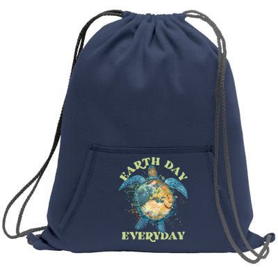 Earth Day Everyday Watercolor Sea Turtle Earth Sweatshirt Cinch Pack Bag