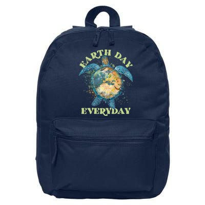 Earth Day Everyday Watercolor Sea Turtle Earth 16 in Basic Backpack