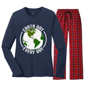 Earth Day Every Day Women's Long Sleeve Flannel Pajama Set 