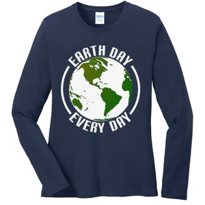 Earth Day Every Day Ladies Long Sleeve Shirt