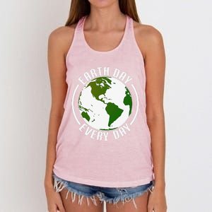 Earth Day Every Day Women's Knotted Racerback Tank