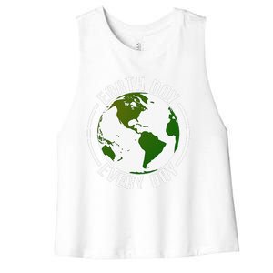 Earth Day Every Day Women's Racerback Cropped Tank