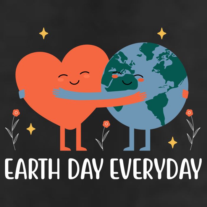 Earth Day Everyday Cute Heart 7 Panel Mesh Trucker Snapback Hat