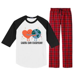 Earth Day Everyday Cute Heart Raglan Sleeve Pajama Set