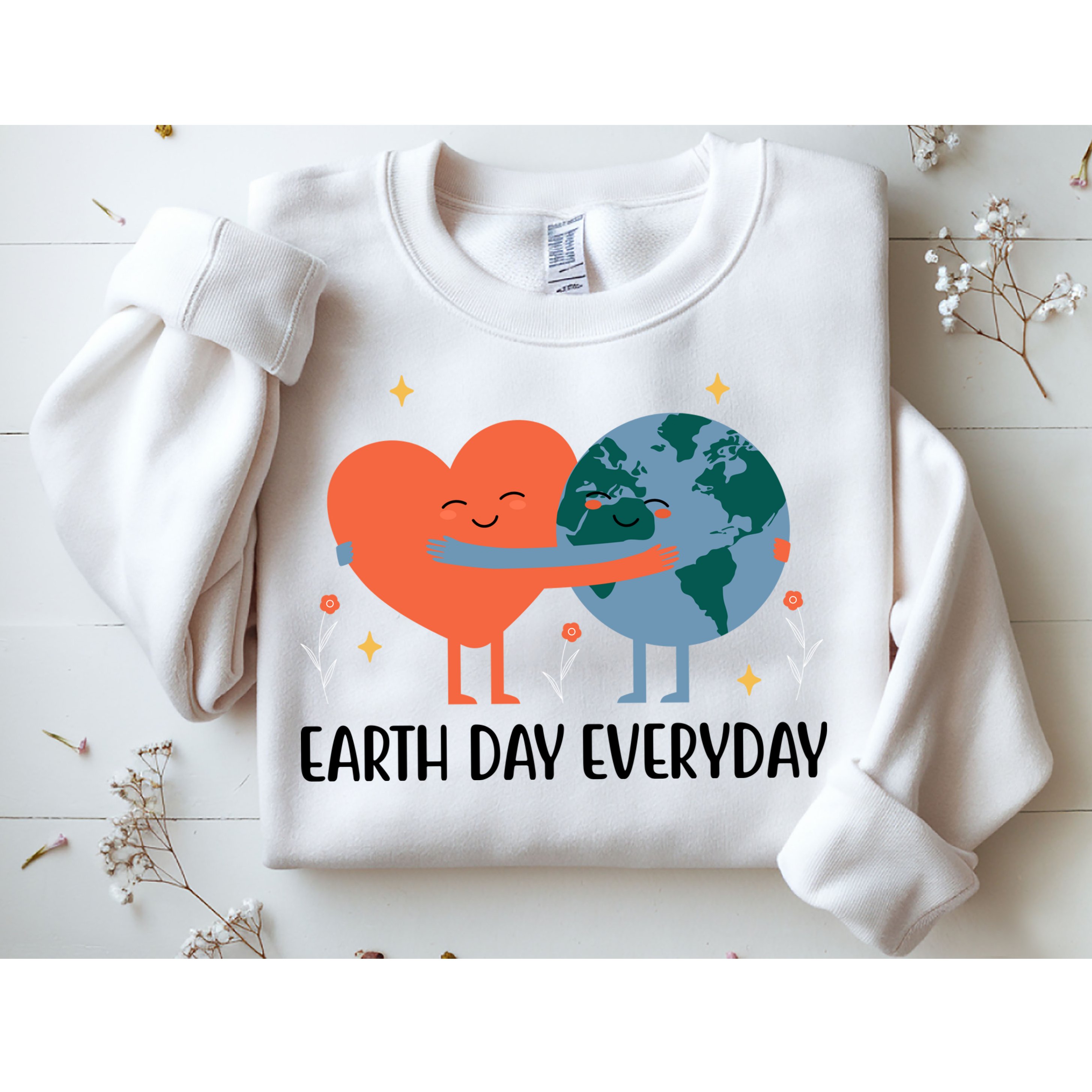 Earth Day Everyday Cute Heart Sweatshirt