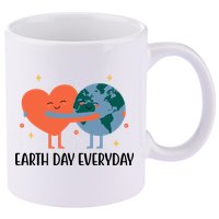 Earth Day Everyday Cute Heart 11oz C Handle Ceramic Mug