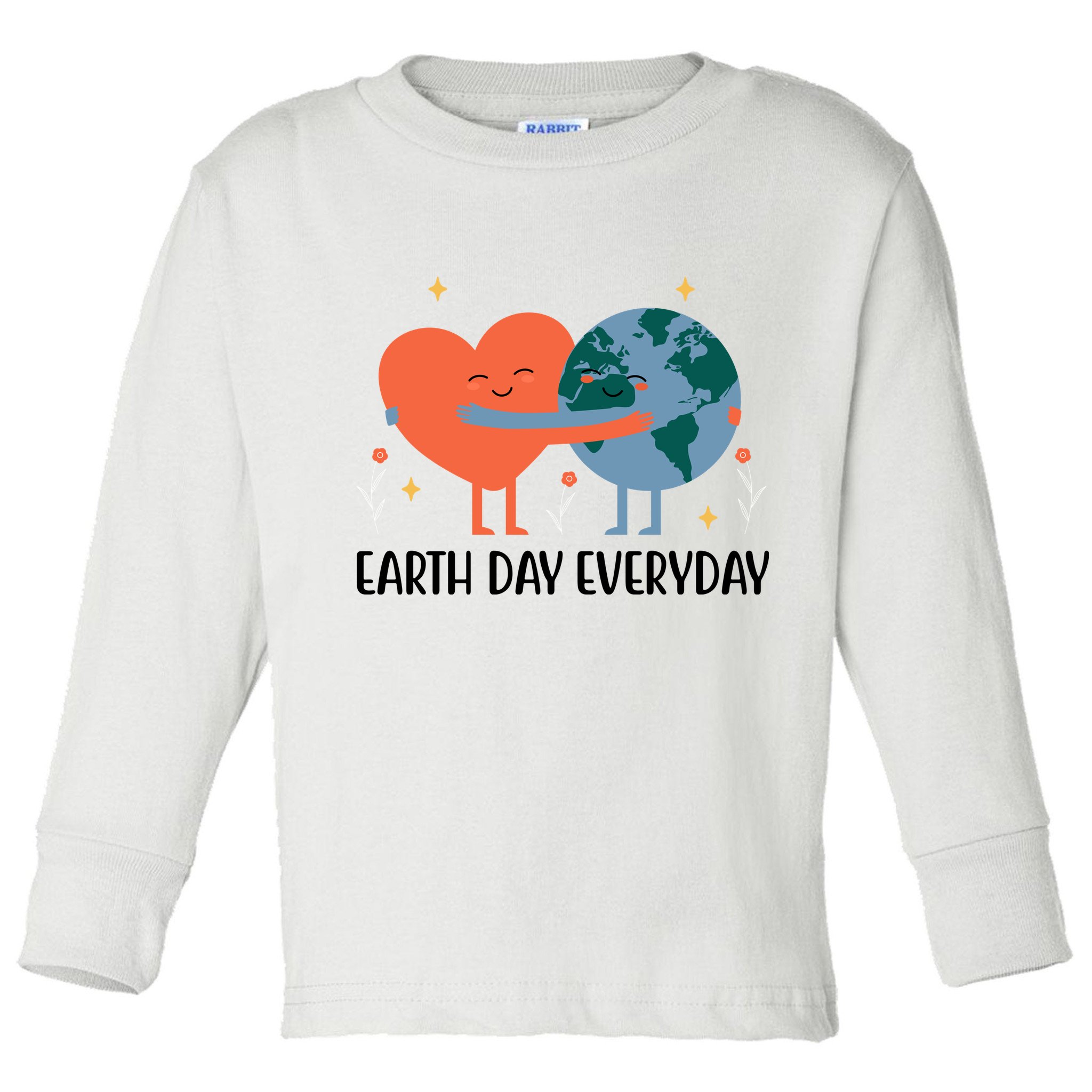 Earth Day Everyday Cute Heart Toddler Long Sleeve Shirt