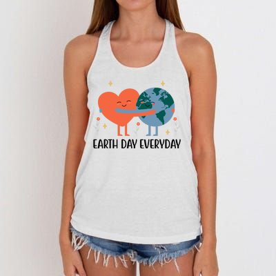 Earth Day Everyday Cute Heart Women's Knotted Racerback Tank