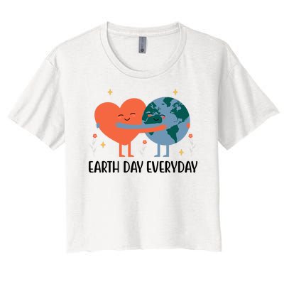 Earth Day Everyday Cute Heart Women's Crop Top Tee