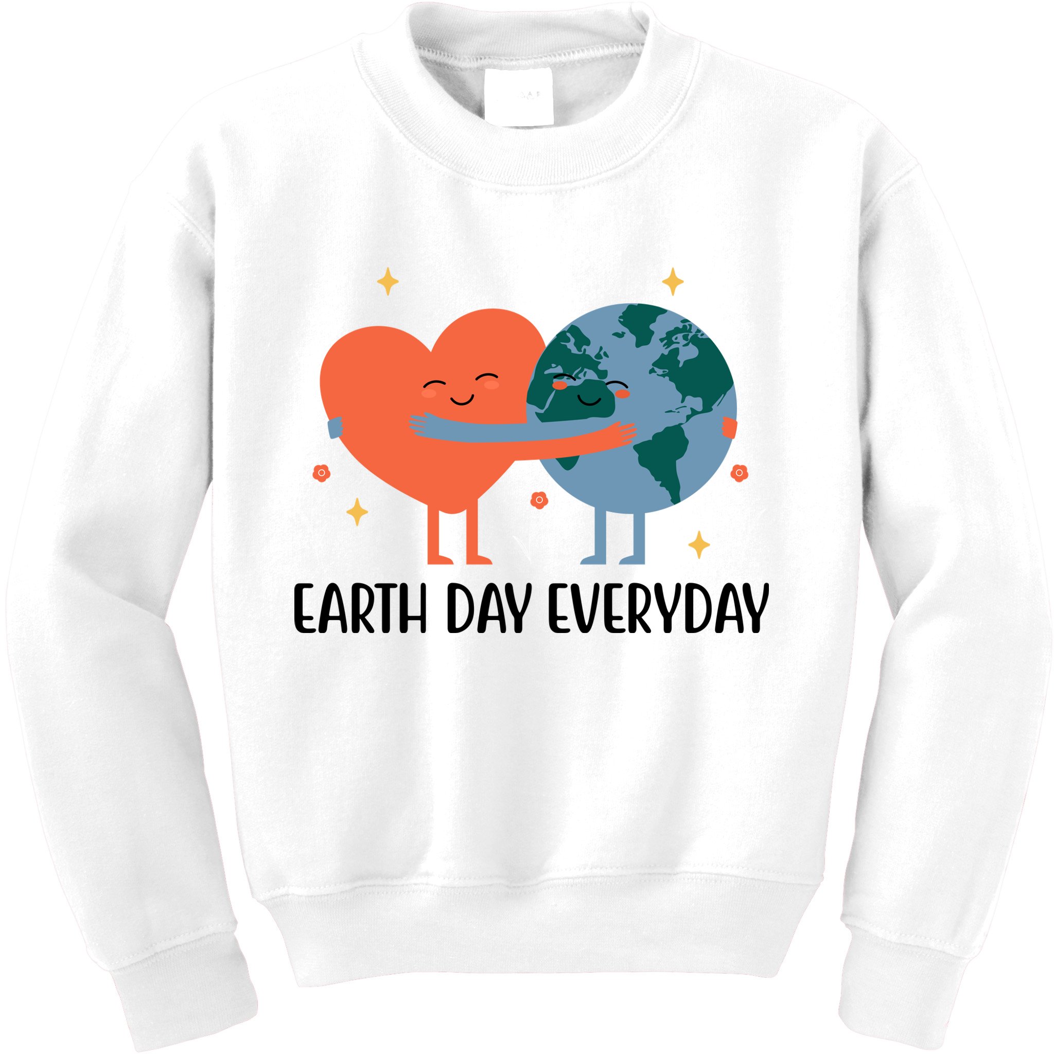 Earth Day Everyday Cute Heart Kids Sweatshirt