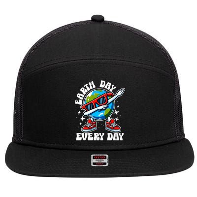 Earth Day Every Day 2024 Funny Dabbing Earth Day Dab Earth Day On April 22 7 Panel Mesh Trucker Snapback Hat