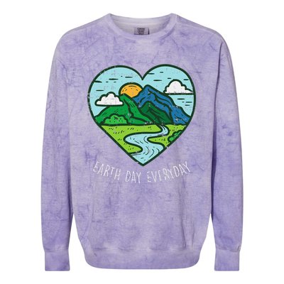 Earth Day Everyday April 22nd Environmentalist Gift Colorblast Crewneck Sweatshirt