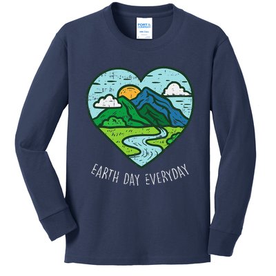 Earth Day Everyday April 22nd Environmentalist Gift Kids Long Sleeve Shirt