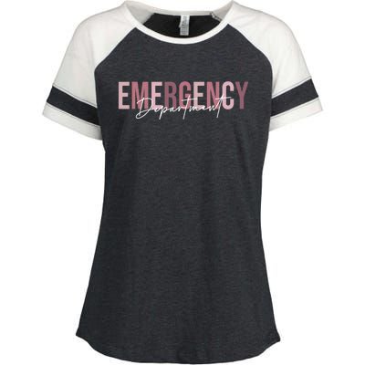 Emergency Department Emergency Room Healthcare Nursing Enza Ladies Jersey Colorblock Tee