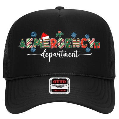 Emergency Department Er Nurse Christmas Emergency Room High Crown Mesh Back Trucker Hat