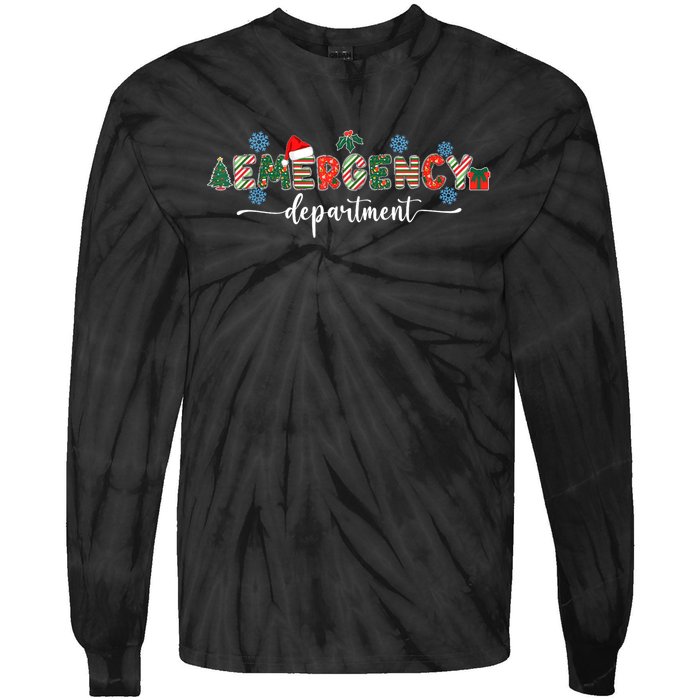 Emergency Department Er Nurse Christmas Emergency Room Tie-Dye Long Sleeve Shirt