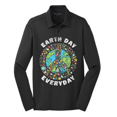 Earth Day Everyday Earth Day Gift Silk Touch Performance Long Sleeve Polo