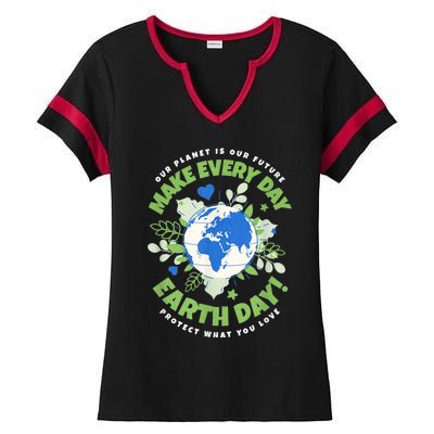 Earth Day Environmental Awareness Ladies Halftime Notch Neck Tee