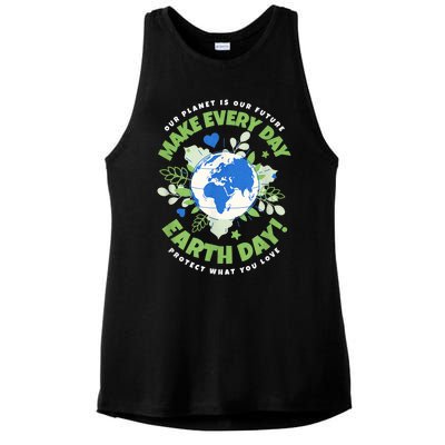 Earth Day Environmental Awareness Ladies PosiCharge Tri-Blend Wicking Tank