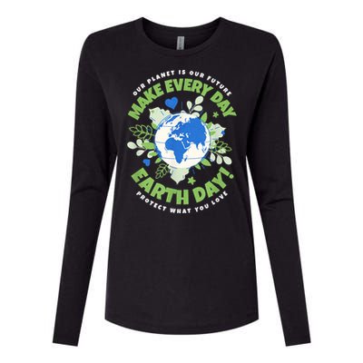 Earth Day Environmental Awareness Womens Cotton Relaxed Long Sleeve T-Shirt