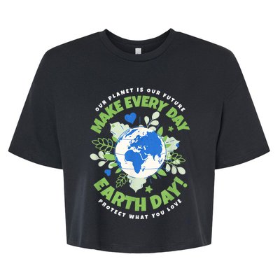 Earth Day Environmental Awareness Bella+Canvas Jersey Crop Tee