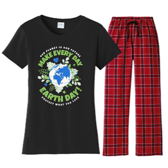 Earth Day Environmental Awareness Women's Flannel Pajama Set