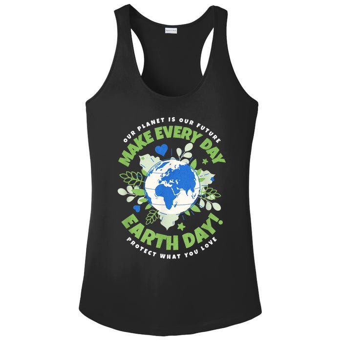 Earth Day Environmental Awareness Ladies PosiCharge Competitor Racerback Tank