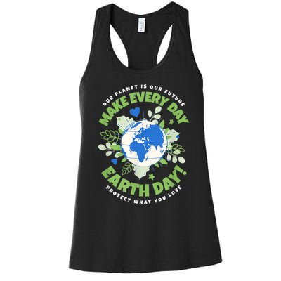 Earth Day Environmental Awareness Women's Racerback Tank