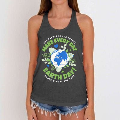 Earth Day Environmental Awareness Women's Knotted Racerback Tank