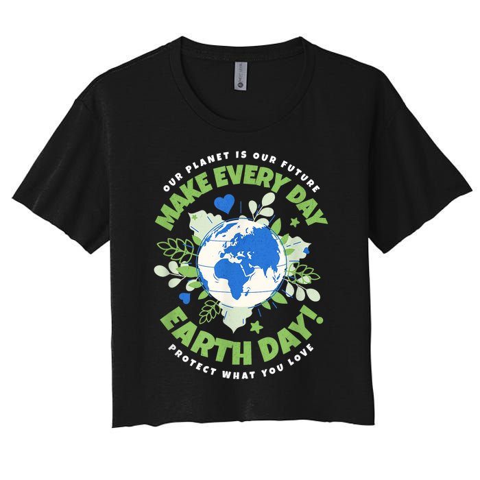 Earth Day Environmental Awareness Women's Crop Top Tee