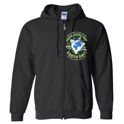 Earth Day Environmental Awareness Full Zip Hoodie