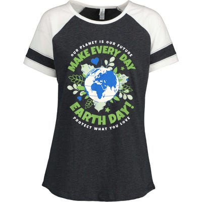 Earth Day Environmental Awareness Enza Ladies Jersey Colorblock Tee