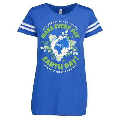 Earth Day Environmental Awareness Enza Ladies Jersey Football T-Shirt