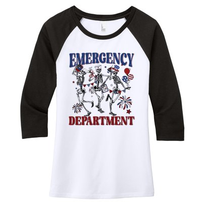 Emergency Department Women's Tri-Blend 3/4-Sleeve Raglan Shirt