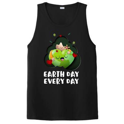 Earth Day Every Day Girl Hugging Globe Save The Planet PosiCharge Competitor Tank