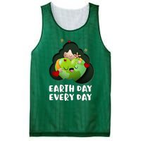 Earth Day Every Day Girl Hugging Globe Save The Planet Mesh Reversible Basketball Jersey Tank