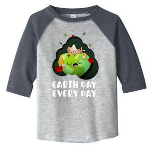 Earth Day Every Day Girl Hugging Globe Save The Planet Toddler Fine Jersey T-Shirt