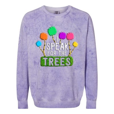 Earth Day Every Day Trees Make The Earth Green Again Funny Gift Colorblast Crewneck Sweatshirt