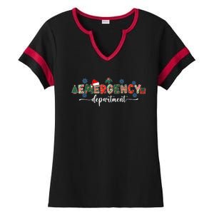 Emergency Department Er Nurse Christmas Emergency Room Ladies Halftime Notch Neck Tee