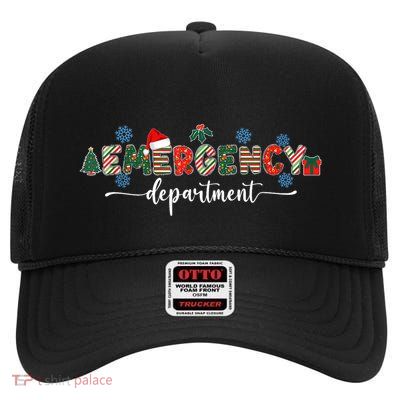 Emergency Department Er Nurse Christmas Emergency Room High Crown Mesh Back Trucker Hat