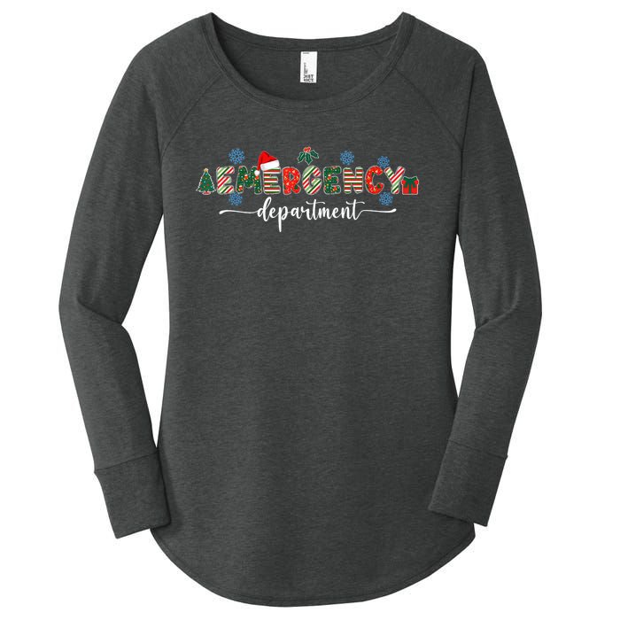 Emergency Department Er Nurse Christmas Emergency Room Women's Perfect Tri Tunic Long Sleeve Shirt