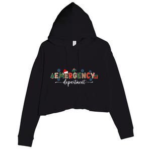 Emergency Department Er Nurse Christmas Emergency Room Crop Fleece Hoodie