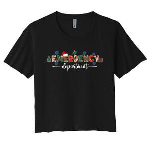 Emergency Department Er Nurse Christmas Emergency Room Women's Crop Top Tee