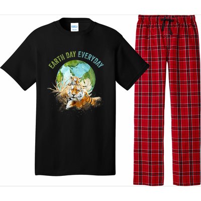 Earth Day Everyday Mama Tiger Watercolor Planet And Animals Pajama Set