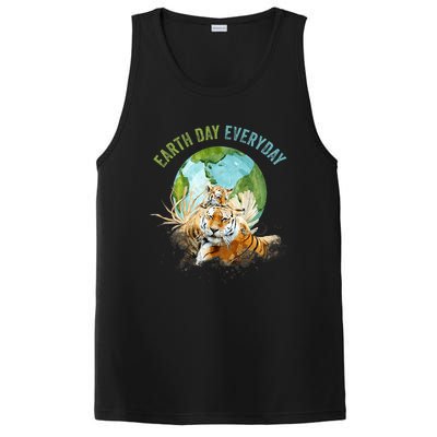 Earth Day Everyday Mama Tiger Watercolor Planet And Animals PosiCharge Competitor Tank