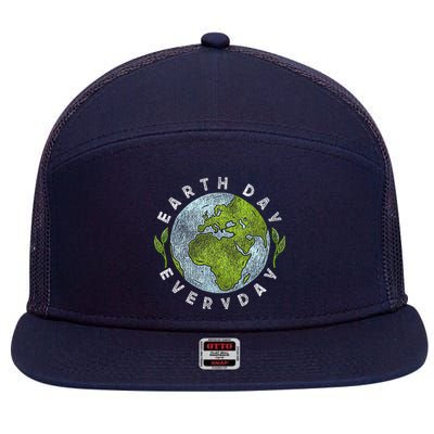 Earth Day Everyday Earth Day 7 Panel Mesh Trucker Snapback Hat