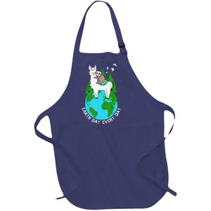 Earth Day Everyday Llama Sloth Cool Earth Day Lover Full-Length Apron With Pockets