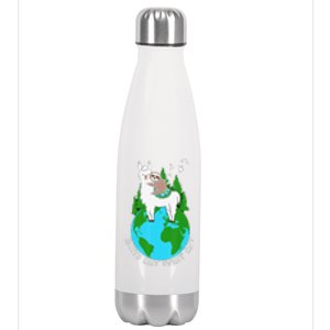 Earth Day Everyday Llama Sloth Cool Earth Day Lover Stainless Steel Insulated Water Bottle