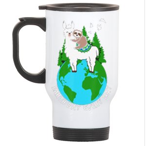 Earth Day Everyday Llama Sloth Cool Earth Day Lover Stainless Steel Travel Mug