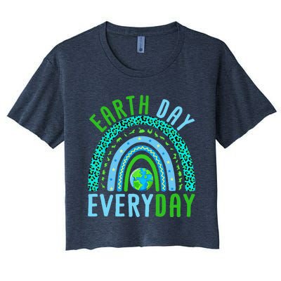 Earth Day Everyday Rainbow Design Earth Day Women's Crop Top Tee